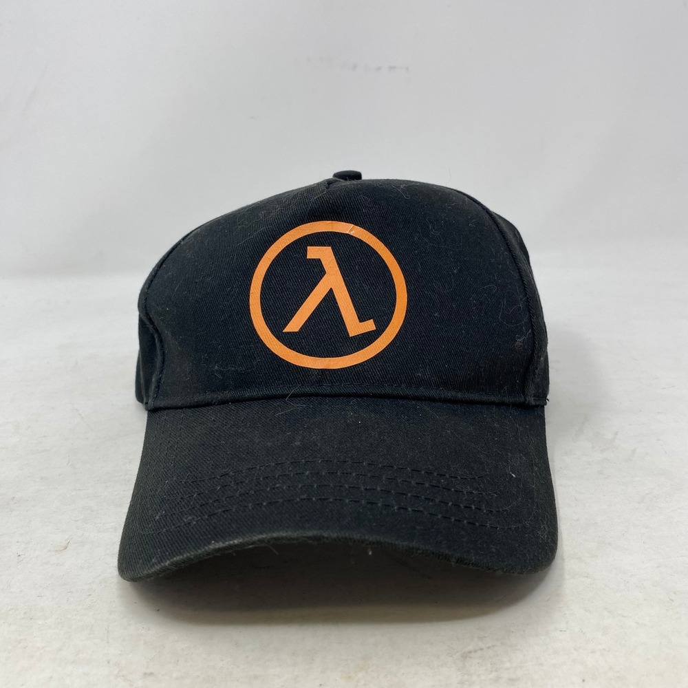 Half-Life Lambda Logo Snapback Hat Black Three In Valve Video Game Cap Mens OSFM